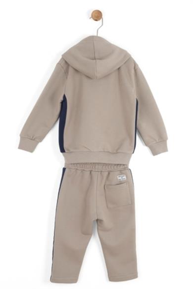 Nk Kids 1-4 Yaş Kapüşonlu Fermuarlı Eşofman Takımı Taş Rengi
