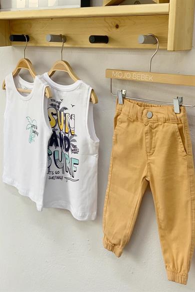NK Kids Erkek Bebek 1-3 Yaş Lastikli Paça Pantolon 62714 Kahverengi