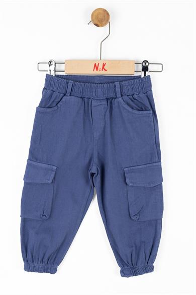Nk Kids Erkek Bebek 1-4 Yaş Kargo Cep Lastikli Paça Pantolon 66603 İndigo