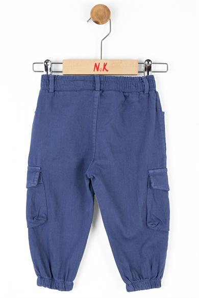Nk Kids Erkek Bebek 1-4 Yaş Kargo Cep Lastikli Paça Pantolon 66603 İndigo