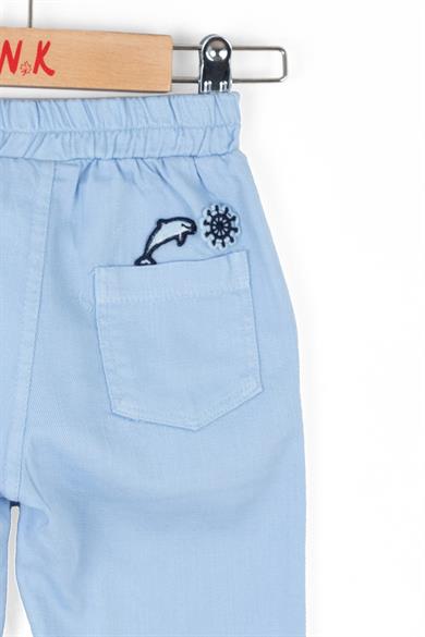 Nk Kids Erkek Bebek 1-4 Yaş Lastikli Paça Keten Pantolon 66613 Mavi
