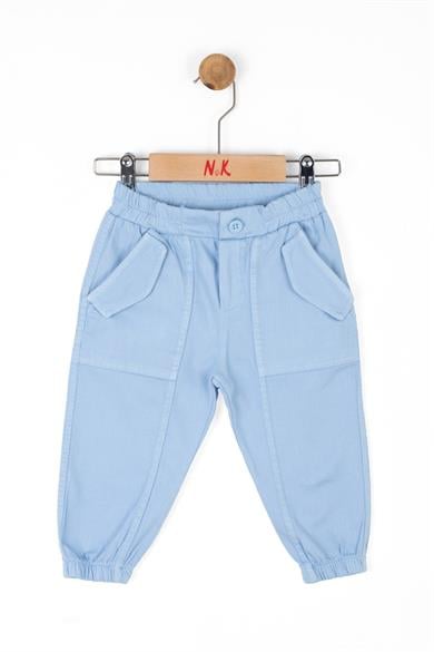Nk Kids Erkek Bebek 1-4 Yaş Lastikli Paça Keten Pantolon 66613 Mavi
