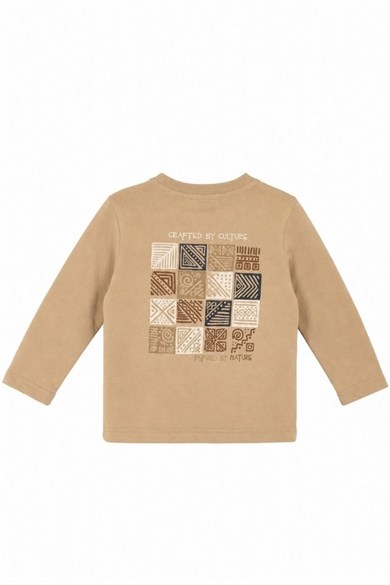 Nk Kids Erkek Bebek 1-4 Yaş Sırt Baskılı Pamuklu Uzunkol T-Shirt Camel