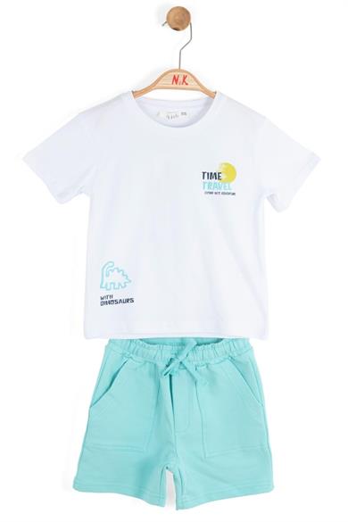 Nk Kids Erkek Bebek 1-4 Yaş Şortlu İkili Takım 28601 Beyaz-Mavi