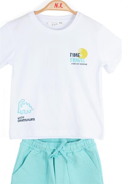 Nk Kids Erkek Bebek 1-4 Yaş Şortlu İkili Takım 28601 Beyaz-Mavi