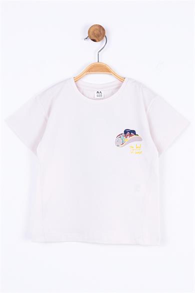 NK Kids Erkek Bebek 9-36 Ay Kovboy Şapkalı T-shirt 44606 Krem