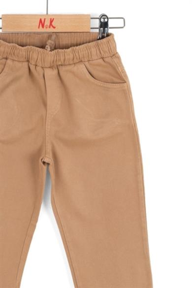 Nk Kids Erkek Çocuk 1-4 Yaş Lastikli Bel Kanvas Pantolon Camel