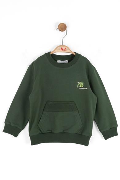Nk Kids Erkek Çocuk 1-4 Yaş Sırt Baskılı Sweatshirt Yeşil