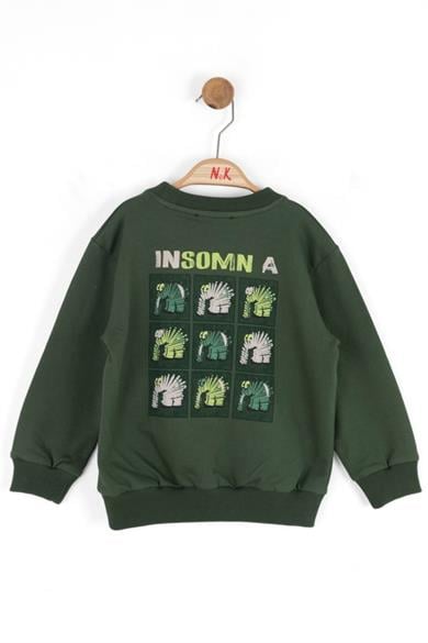Nk Kids Erkek Çocuk 1-4 Yaş Sırt Baskılı Sweatshirt Yeşil