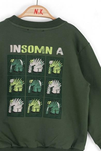 Nk Kids Erkek Çocuk 1-4 Yaş Sırt Baskılı Sweatshirt Yeşil