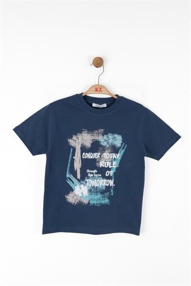 Nk Kids Erkek Çocuk 4-8 Yaş Baskılı Kısa Kol T-shirt 48537 İndigo