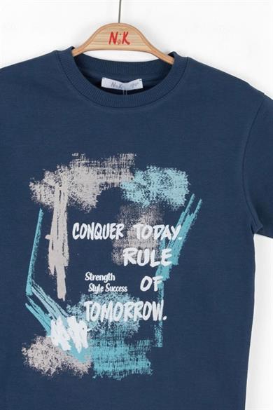 Nk Kids Erkek Çocuk 4-8 Yaş Baskılı Kısa Kol T-shirt 48537 İndigo