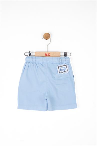 Nk Kids Erkek Çocuk 4-8 Yaş Beli Lastikli Pamuk Keten Şort 66507 Mavi
