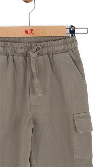Nk Kids Erkek Çocuk 4-8 Yaş Pamuklu Cep Detaylı Bermuda Şort Haki