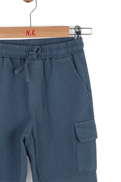 Nk Kids Erkek Çocuk 4-8 Yaş Pamuklu Cep Detaylı Bermuda Şort İndigo
