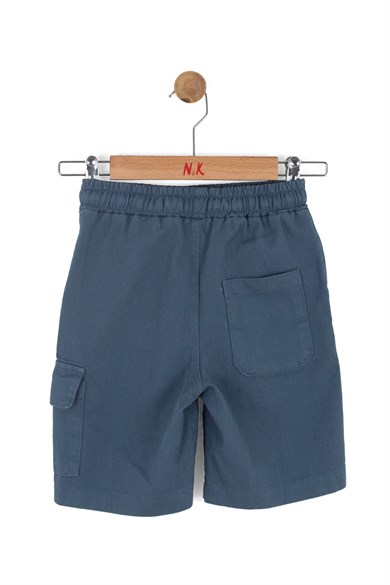 Nk Kids Erkek Çocuk 4-8 Yaş Pamuklu Cep Detaylı Bermuda Şort İndigo