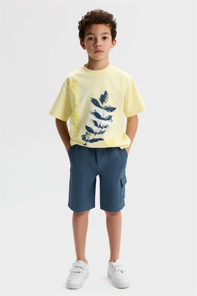 Nk Kids Erkek Çocuk 4-8 Yaş Pamuklu Cep Detaylı Bermuda Şort İndigo
