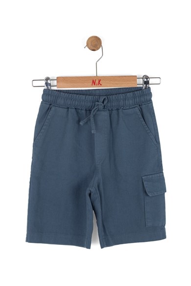 Nk Kids Erkek Çocuk 4-8 Yaş Pamuklu Cep Detaylı Bermuda Şort İndigo