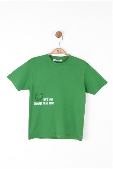 Nk Kids Erkek Çocuk 4-8 Yaş Sırt Baskılı Kısa Kol T-shirt 48544 Yeşil