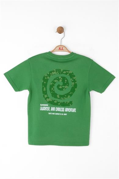 Nk Kids Erkek Çocuk 4-8 Yaş Sırt Baskılı Kısa Kol T-shirt 48544 Yeşil