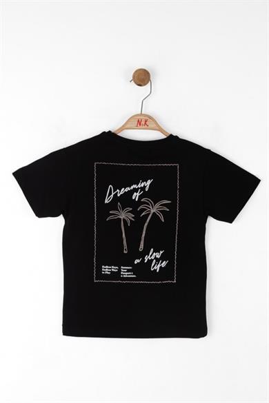 Nk Kids Erkek Çocuk 4-8 Yaş Sırt Baskılı Kısa Kol T-shirt 48500 Siyah