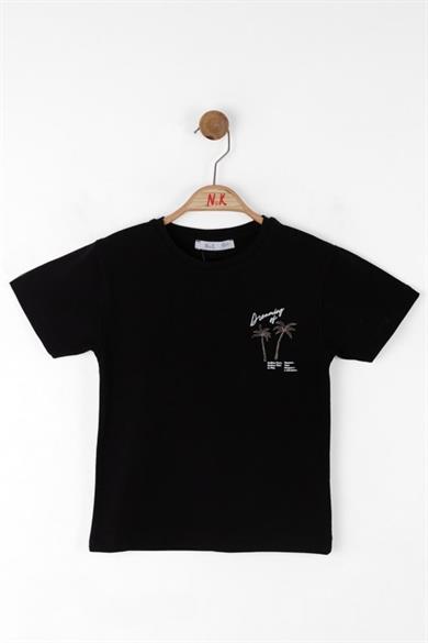 Nk Kids Erkek Çocuk 4-8 Yaş Sırt Baskılı Kısa Kol T-shirt 48500 Siyah