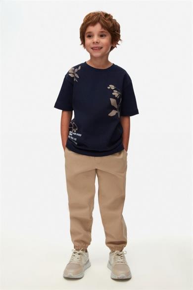 Nk Kids Erkek Çocuk 4-8 Yaş Yaprak Desenli T-shirt 48501 Lacivert
