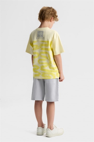 Nk Kids Erkek Çocuk 8-14 Yaş %100 Pamuk Kısa Kol T-shirt Sarı