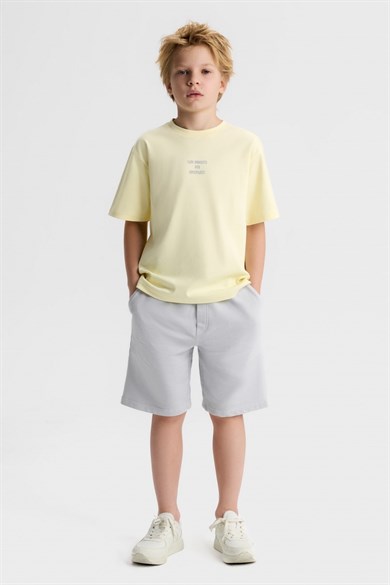 Nk Kids Erkek Çocuk 8-14 Yaş %100 Pamuk Kısa Kol T-shirt Sarı