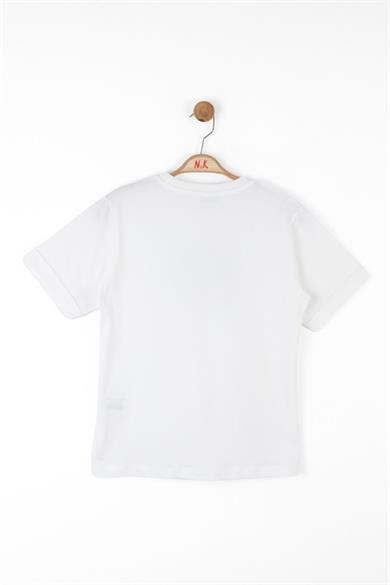 Nk Kids Erkek Çocuk 8-14 Yaş Baskılı Kısa Kol T-shirt 48327 Krem