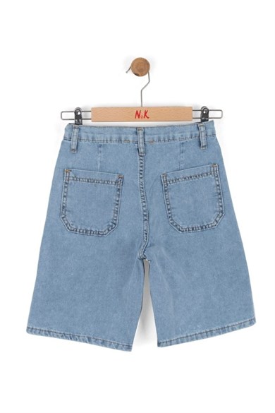 Nk Kids Erkek Çocuk 8-14 Yaş Bermuda Denim Şort Kot Mavi