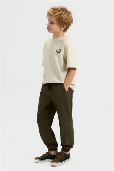 Nk Kids Erkek Çocuk 8-14 Yaş Dağ Desenli Kısa Kol T-Shirt Krem