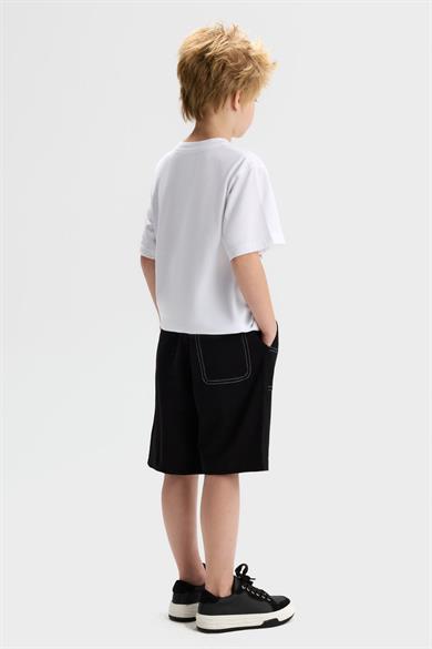Nk Kids Erkek Çocuk 8-14 Yaş Labirent Desenli Kısa Kol T-Shirt Beyaz
