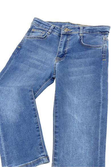 NK Kids Erkek Çocuk 8-14 Yaş Likralı Boru Paça Kot Pantolon 63705 Mavi