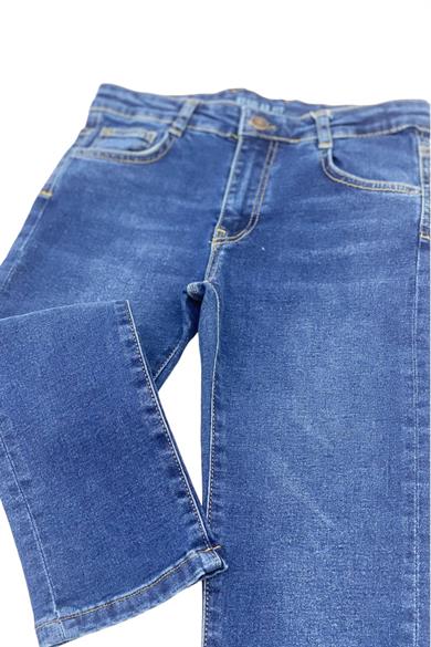 NK Kids Erkek Çocuk 8-14 Yaş Likralı Boru Paça Kot Pantolon 63705 Kot Mavi