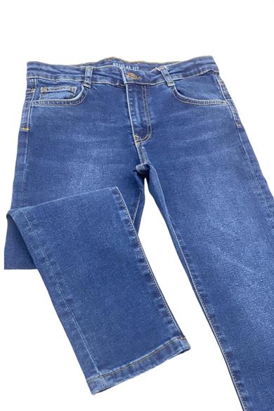 NK Kids Erkek Çocuk 8-14 Yaş Likralı Boru Paça Kot Pantolon 63705 Kot Mavi