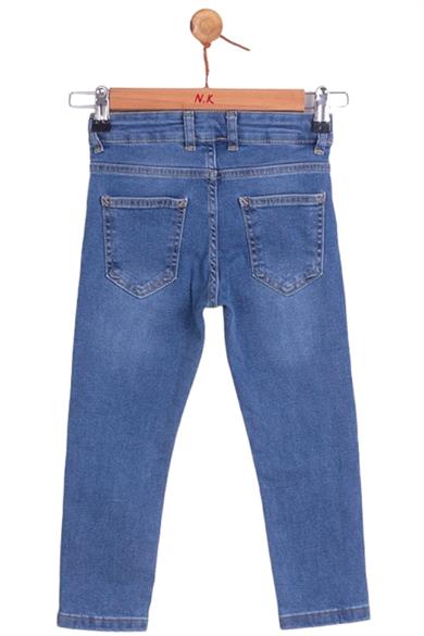 NK Kids Erkek Çocuk 8-14 Yaş Likralı Boru Paça Kot Pantolon 63705 Mavi