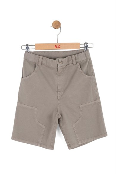 Nk Kids Erkek Çocuk 8-14 Yaş Lyocell Kumaş Bermuda Şort Taş Rengi