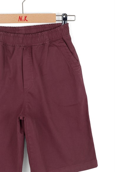 Nk Kids Erkek Çocuk 8-14 Yaş Pamuklu Renkli Kot Şort Bordo