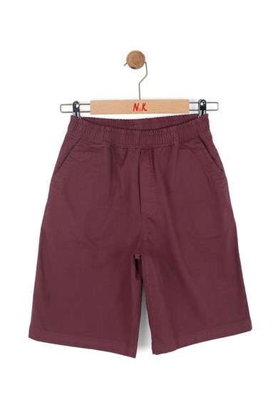 Nk Kids Erkek Çocuk 8-14 Yaş Pamuklu Renkli Kot Şort Bordo