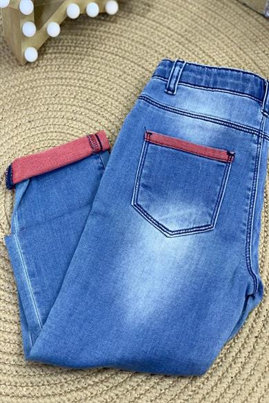 NK Kids Erkek Çocuk Düz Denim Pantolon 64619 Kırmızı