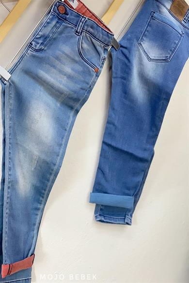 NK Kids Erkek Çocuk Düz Denim Pantolon 64619 Kırmızı