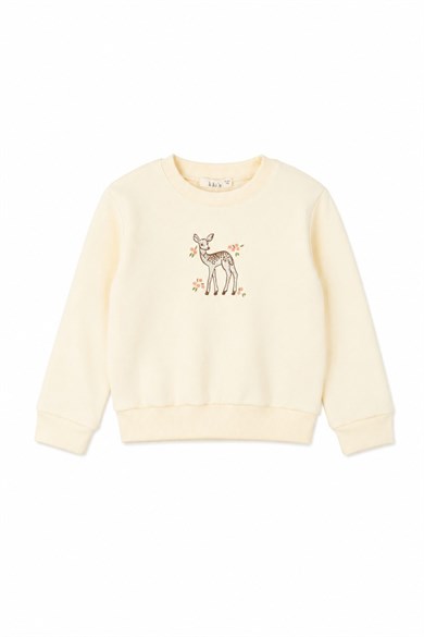 Nk Kids Kız Bebek 1-4 Yaş Ceylan Desenli Sweatshirt Krem
