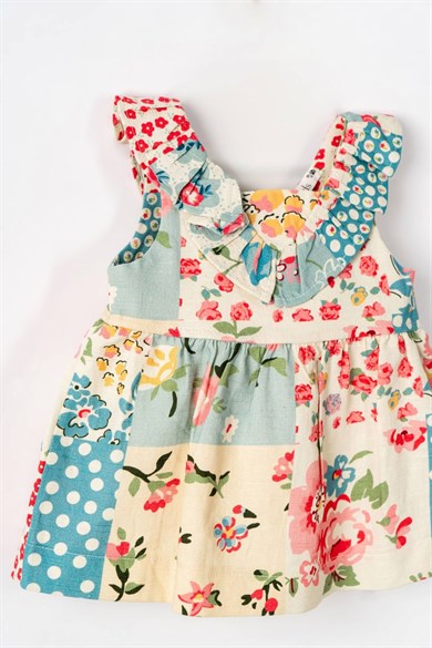 Nk Kids Kız Bebek 1-4 Yaş Desenli Bluz-Taytlı Takım Ekru-Pembe
