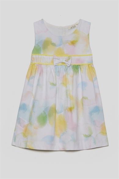 Nk Kids Kız Bebek 1-4 Yaş Fiyonk Kemer Detaylı Elbise 78606 Ekru-Mavi