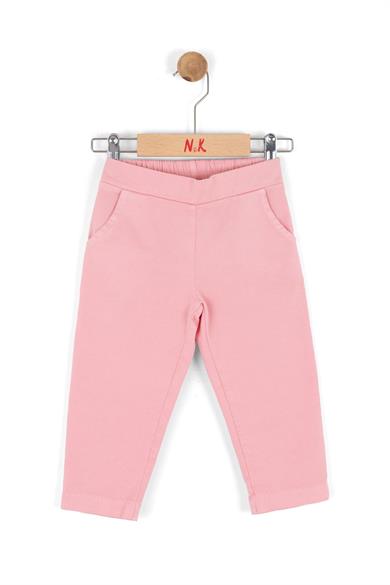 Nk Kids Kız Bebek 1-4 Yaş Fiyonklu Modal Kumaş Pantolon Pembe