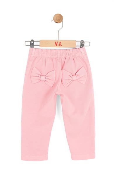 Nk Kids Kız Bebek 1-4 Yaş Fiyonklu Modal Kumaş Pantolon Pembe