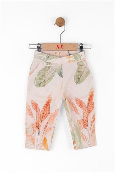 Nk Kids Kız Bebek 1-4 Yaş Havuç Paça Pamuklu  Pantolon 58611 Somon