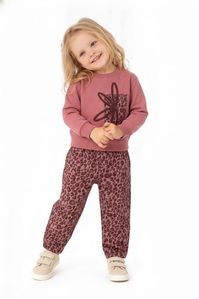 Nk Kids Kız Bebek 1-4 Yaş Nakış Detaylı İki İplik Sweatshirt Mürdüm