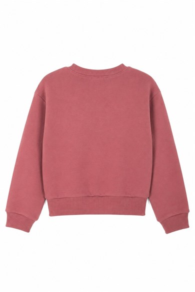 Nk Kids Kız Bebek 1-4 Yaş Nakış Detaylı İki İplik Sweatshirt Mürdüm
